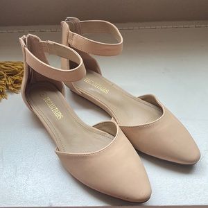 Nude Sandals with back zippers